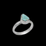 انگشتر فیروزه نیشابوری نقره دست ساز زنانه طرح سلما + حرز امام جواد (ع)