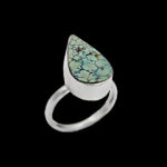 انگشتر فیروزه نیشابوری نقره دست ساز مردانه و زنانه طرح سلوا + حرز امام جواد (ع)