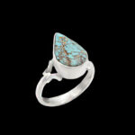 انگشتر فیروزه نیشابوری نقره دست ساز مردانه و زنانه طرح سلوانا + حرز امام جواد (ع)