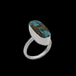 انگشتر فیروزه نیشابوری نقره دست ساز مردانه و زنانه طرح سمات + حرز امام جواد (ع)