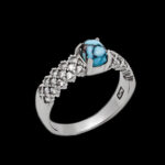 انگشتر فیروزه نیشابوری نقره زنانه طرح فرح ۲