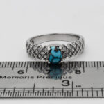 انگشتر فیروزه نیشابوری نقره زنانه طرح فرح ۲ - Image 2