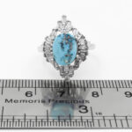 انگشتر فیروزه نیشابوری نقره زنانه طرح آبرنگ ۳ - Image 2