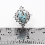 انگشتر فیروزه نیشابوری نقره زنانه طرح آبرنگ ۴ - Image 2