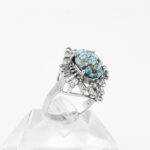 انگشتر فیروزه نیشابوری نقره زنانه طرح آبرنگ ۴ - Image 3