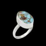 انگشتر فیروزه نیشابوری دست ساز نقره زنانه طرح فاتح + حرز امام جواد (ع)