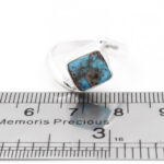 انگشتر فیروزه نیشابوری دست ساز نقره زنانه طرح پیچک + حرز امام جواد (ع) - Image 4