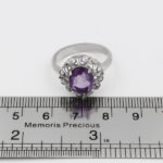 انگشتر آمیتیست الماس تراش نقره زنانه طرح دیده - Image 2