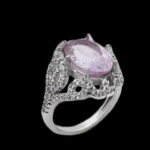 انگشتر آمیتیست الماس تراش نقره زنانه طرح دیلان - Image 4