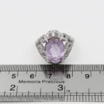 انگشتر آمیتیست الماس تراش نقره زنانه طرح دیلان - Image 3