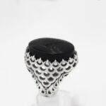 انگشتر عقیق مشکی نقره مردانه طرح "نصر من الله و فتح قریب" - Image 3