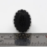 انگشتر عقیق مشکی نقره مردانه طرح "نصر من الله و فتح قریب" - Image 5