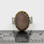 انگشتر عقیق کبود یمنی نقره مردانه طرح دورطلایی ارشیا - Image 2