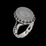 انگشتر عقیق کبود یمنی نقره مردانه طرح افشین