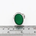 انگشتر عقیق سبز نقره مردانه طرح ناد علی - Image 2