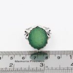 انگشتر عقیق سبز نقره مردانه طرح شمسه "یا زهرا (س)" - Image 2