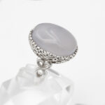 انگشتر عقیق کبود یمنی نقره مردانه و زنانه طرح دهقان - Image 2