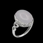 انگشتر عقیق کبود یمنی نقره مردانه و زنانه طرح دهقان