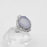 انگشتر عقیق کبود یمنی نقره زنانه طرح دونا - Image 2