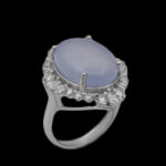 انگشتر عقیق کبود یمنی نقره زنانه طرح دونا