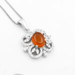 گردنبند عقیق سرخ یمنی نقره زنانه طرح دیارا - Image 2