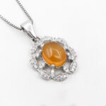 گردنبند عقیق سرخ یمنی نقره زنانه طرح دلیله - Image 3