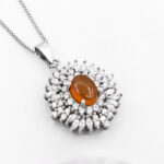 گردنبند عقیق سرخ یمنی نقره زنانه طرح دیانا - Image 2