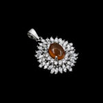 گردنبند عقیق سرخ یمنی نقره زنانه طرح دیانا