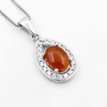 گردنبند عقیق سرخ یمنی نقره زنانه طرح دیبا - Image 2