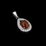 گردنبند عقیق سرخ یمنی نقره زنانه طرح دیبا