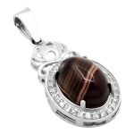 گردنبند عقیق سلیمانی نقره زنانه طرح جاستینا