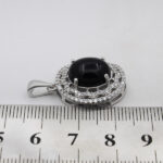 گردنبند عقیق سیاه نقره زنانه طرح آزاده - Image 2