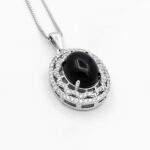 گردنبند عقیق سیاه نقره زنانه طرح آزاده - Image 3