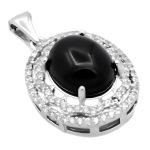 گردنبند عقیق سیاه نقره زنانه طرح آزاده