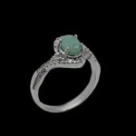 انگشتر زمرد زامبیا الماس تراش نقره زنانه طرح رامیا - Image 4