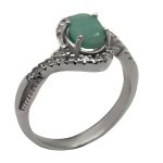 انگشتر زمرد زامبیا الماس تراش نقره زنانه طرح رامیا