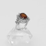 انگشتر گارنت الماس تراش نقره زنانه طرح بهیره - Image 2