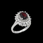 انگشتر گارنت الماس تراش نقره زنانه طرح راما - Image 4