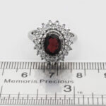 انگشتر گارنت الماس تراش نقره زنانه طرح راما - Image 3