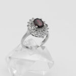 انگشتر گارنت الماس تراش نقره زنانه طرح پرتو - Image 2