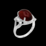 انگشتر گارنت نقره زنانه طرح مدگل - Image 4