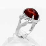 انگشتر گارنت نقره زنانه طرح مدگل - Image 2