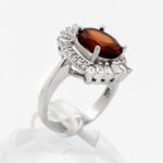 انگشتر گارنت الماس تراش نقره زنانه طرح رامیا - Image 2