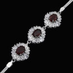 دستبند گارنت الماس تراش نقره زنانه طرح سریرا - Image 4