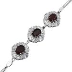 دستبند گارنت الماس تراش نقره زنانه طرح سریرا