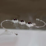 دستبند گارنت الماس تراش نقره زنانه طرح سیماران - Image 2