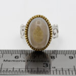 انگشتر عقیق باباقوری نقره مردانه طرح دور طلایی آشورا - Image 3