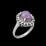 انگشتر عقیق کبود یمنی نقره زنانه طرح آرزو