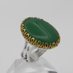 انگشتر عقیق سبز نقره مردانه طرح امیر - Image 4