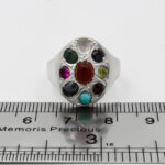 انگشتر چند سنگ نقره زنانه و مردانه دست ساز طرح دلبر - Image 2